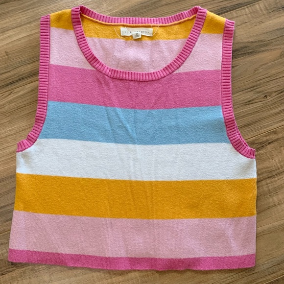 LA Hearts Stripe Sweater Tank Top size medium cropped - Picture 1 of 3